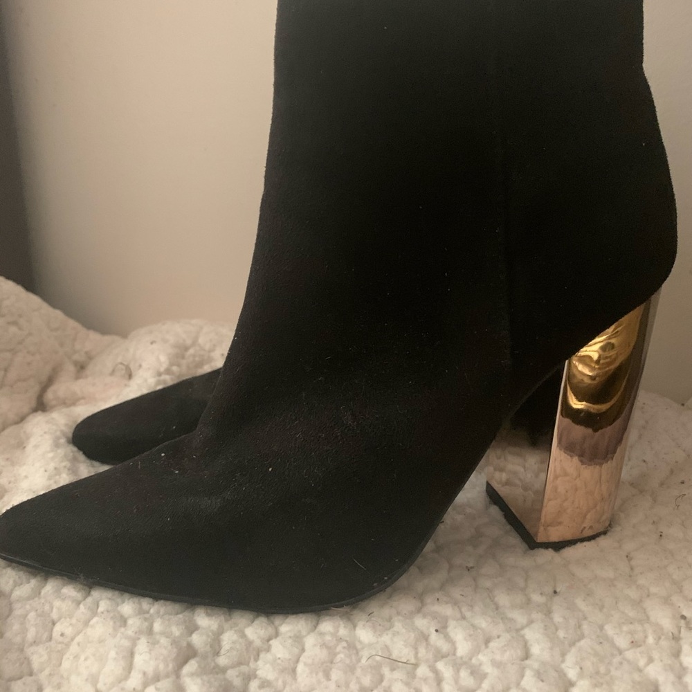 Black and Gold Bootie Heel